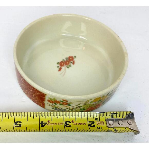 Satsuma Japanese Round 5” Bowl Dish Floral  Design Gold Vintage - Picture 14 of 15
